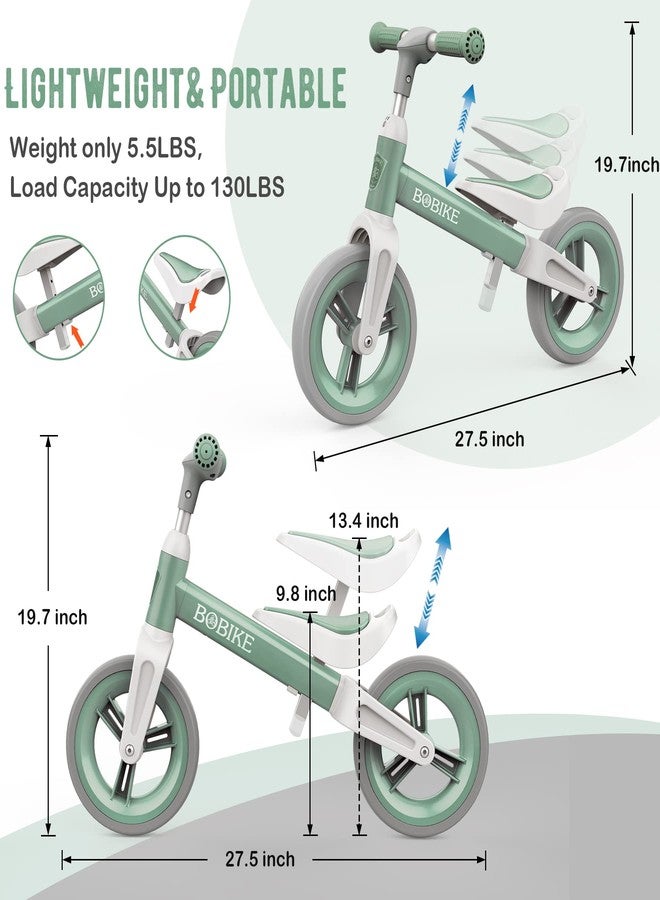 Bobike Toddler Balance Bike Toys for 1 to 6 Year Old Girls Boys Adjustable Seat and Handlebar No-Pedal Training Bike Best Gifts for Kids (Green) - Image 2